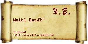 Weibl Bató névjegykártya
